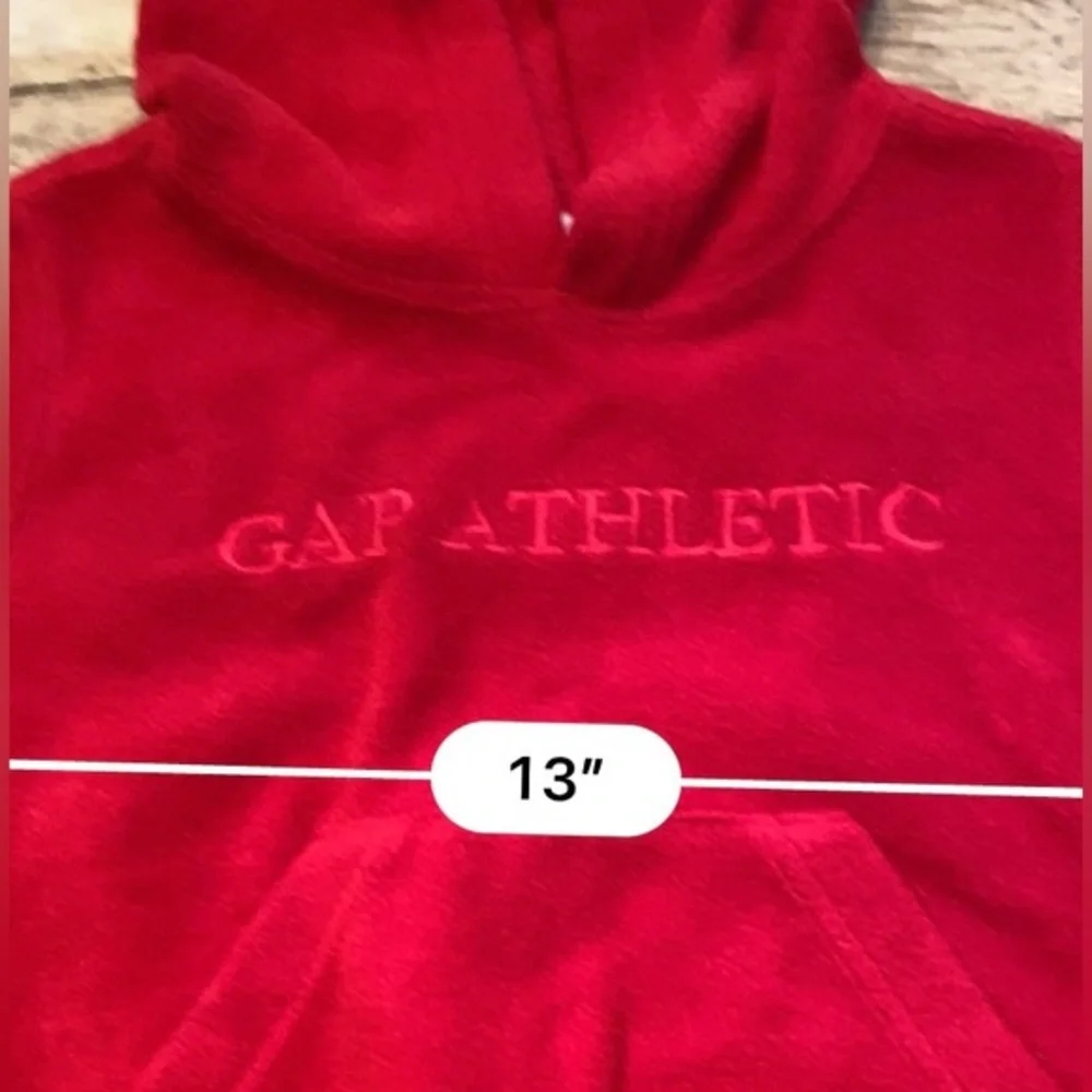 Vintage Baby Gap XL‎ 18-24 Months 100% Polyester Red Hoodie Pullover W/ Pouch